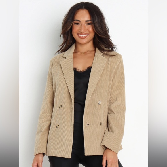 NWT Petal & Pup Tan Corduroy Blazer Jacket Double Breasted - Picture 2 of 12